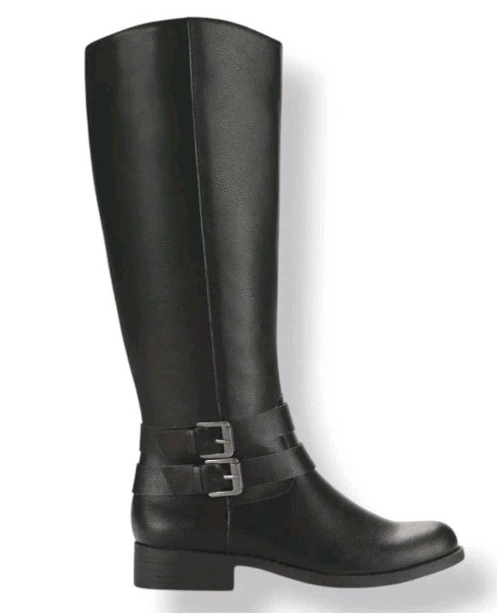 Style & Co ~9.5M~ MALIAA Tall Knee High Riding Boot Ankle Zipper Black Wide Calf